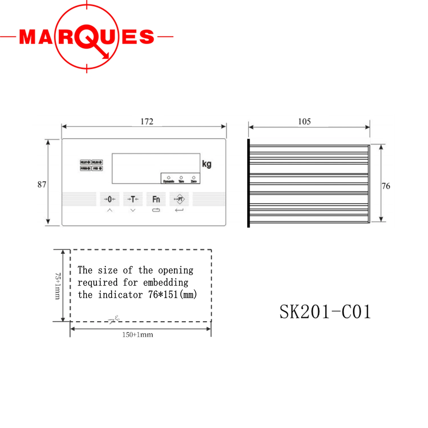 RS232 Aluminium Elektronische Wägekontrollanzeige mit 24bit A/D Transformator