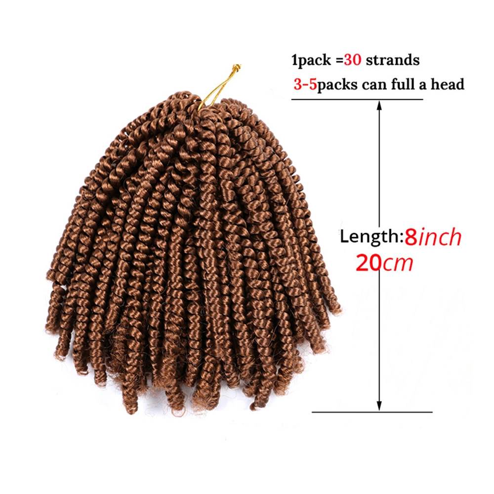 Commerce de gros 8 pouce de court-Curly Crochet tresses de cheveux synthétiques Extension le ressort de torsion