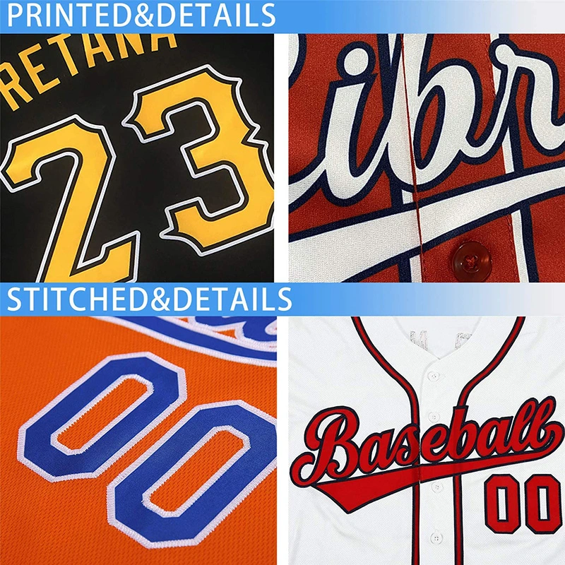 Customizable Baseball Jersey Button-Down Baseball Sleeve Shirt Youth Adult Kids Baseball Uniform