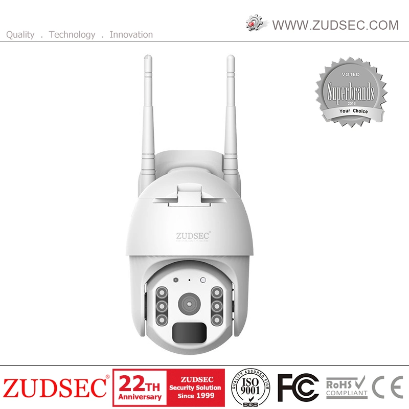 Cámara inteligente IP WiFi CCTV PTZ de vigilancia de seguridad impermeable al aire libre de 2MP.