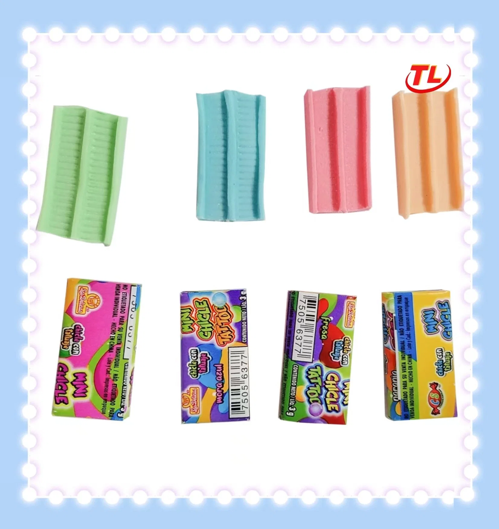 4.5g 3G Single Color Mint Flavour Bubble Chewing Gum with High Quality