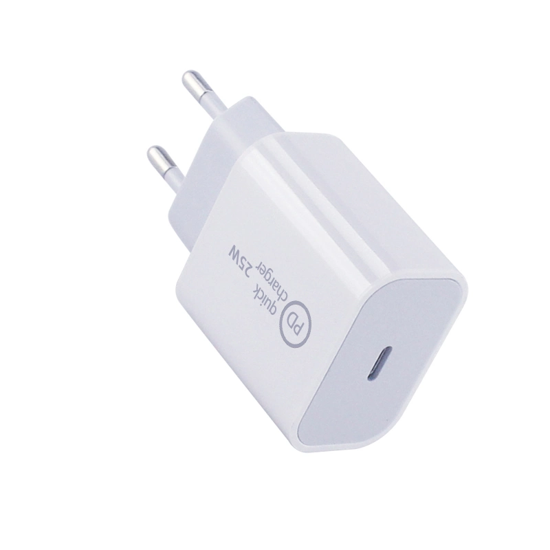 Meilleure vente Adaptateur USB C de charge rapide PD 25W avec prise EU, chargeur mural PD pour téléphone portable/ordinateur portable.