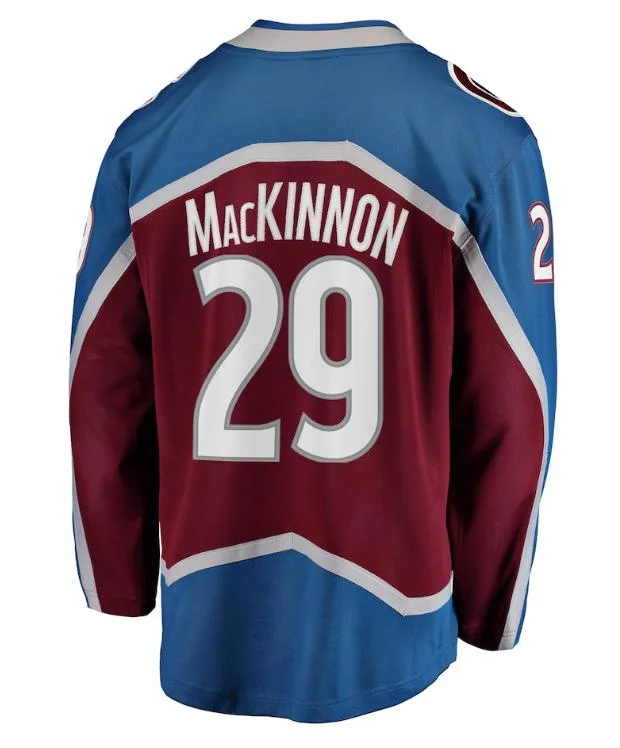 Genähte Sport Eishockey Trikots Colorado 29 Nathan Mackinnon