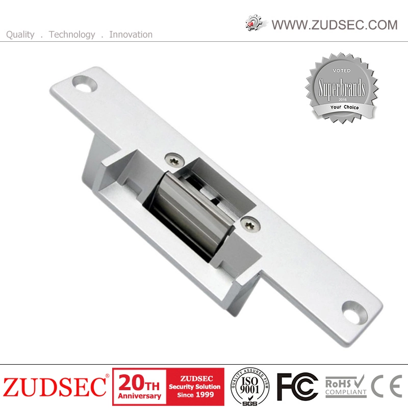 Electric Strike Lock with Stainless Steel Short Faceplate, Electric Lock 12VDC for Wooden Door