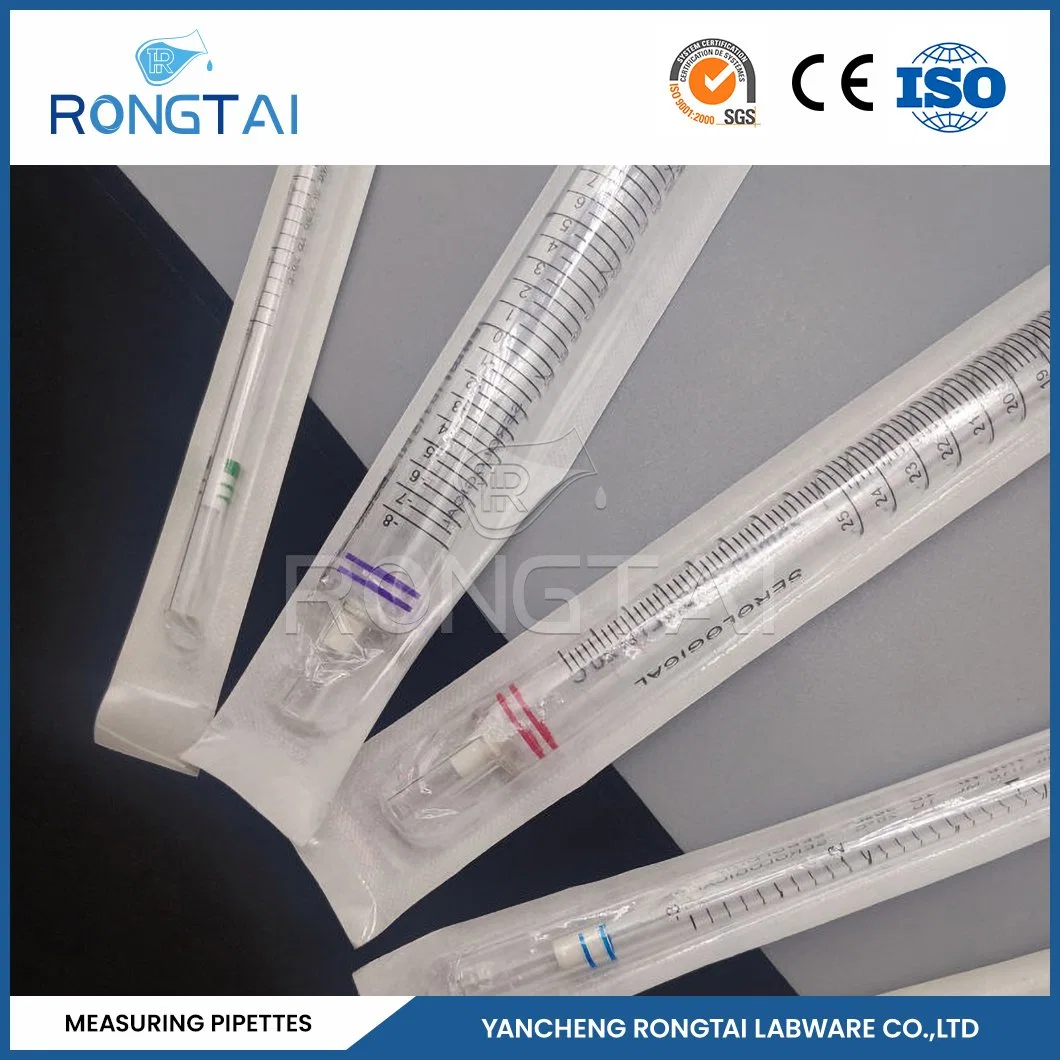 Rongtai Chemical Lab Equipment Manufacturers Glass Volumetric Pipette Chine 50 Pipette graduée ml