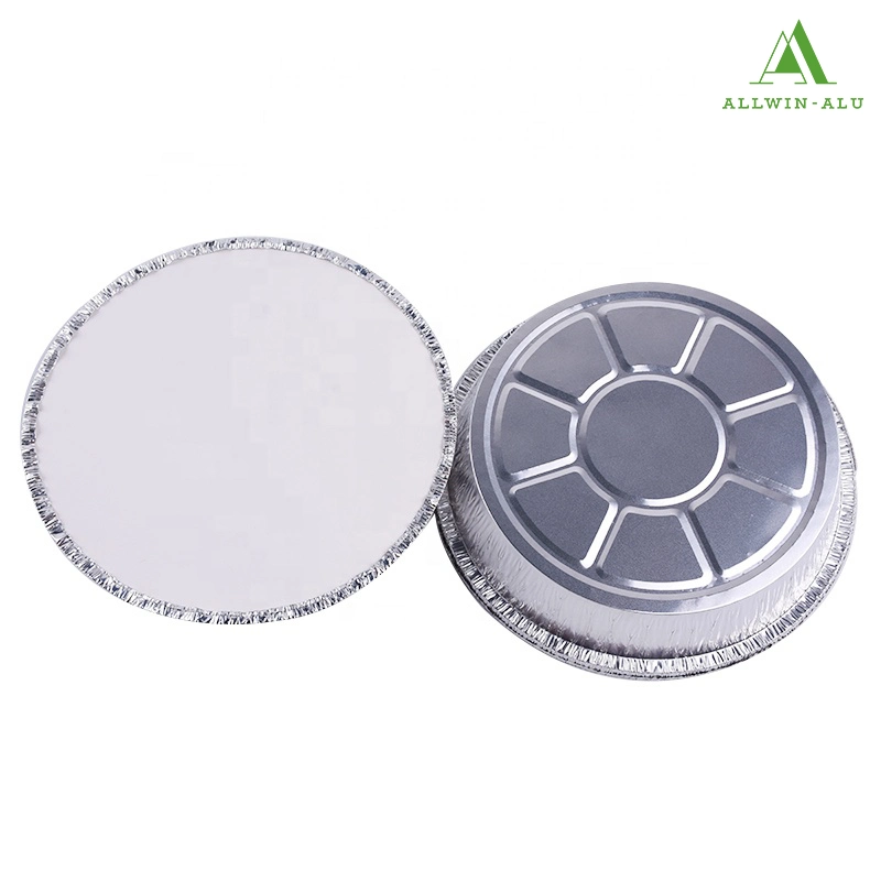 Food Packaging Disposable 9" Round Aluminum Foil Baking Food Pan/Trays Aluminum Foil Container with Lids