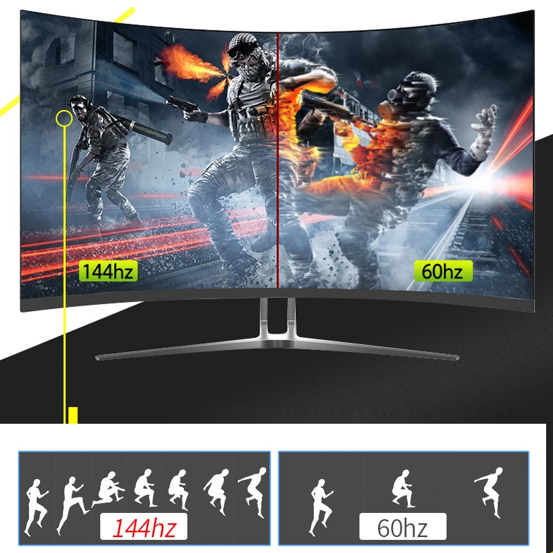 La pantalla curvada de 32 pulgadas Monitor Gmaing 1K 2K 144Hz Ordenador para juegos con efecto de la barra de luz LED