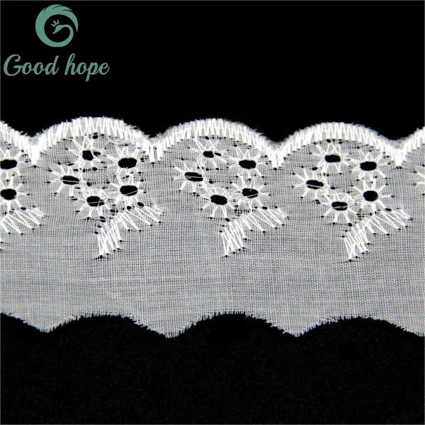 Customized Dyeing Polyester Cotton Embroidery Lace Fabric Swiss Bridal Fashion Design Tc Gpo Lace for Garment Fashion Clothing Accessories