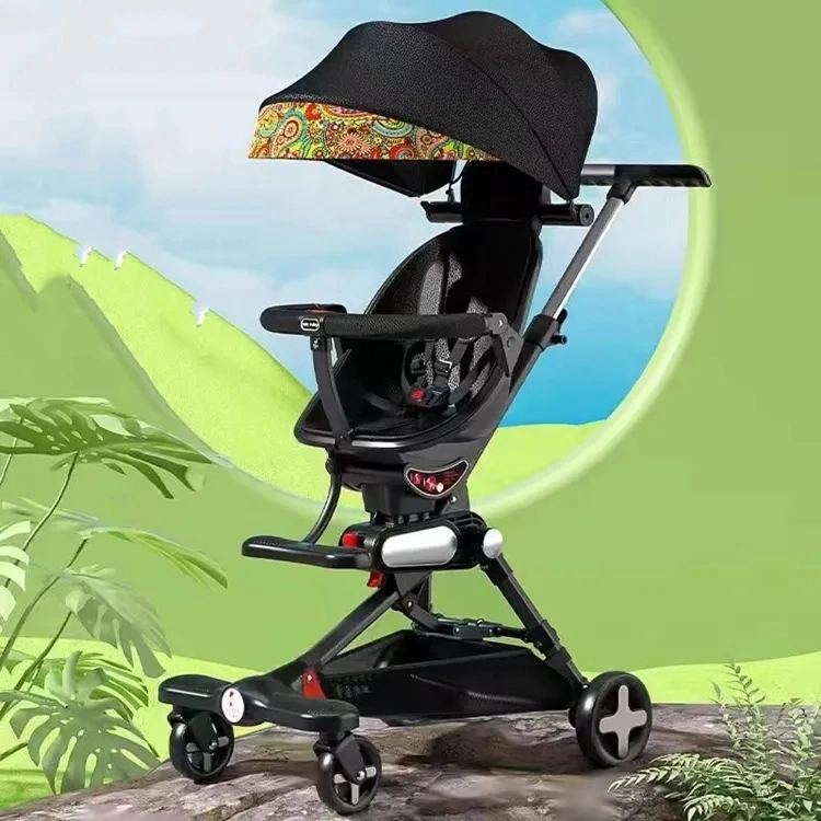 New High Landscape Baby Walker Artifact Can Sit Can Lie Baby Strollers Comfortable Eggshell Lightweight One Button Folding