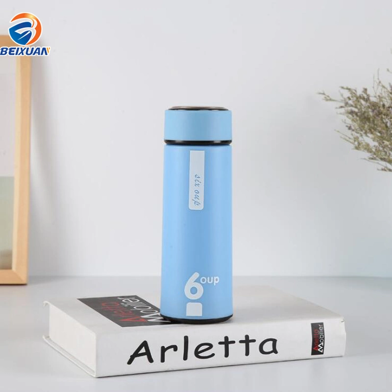 450ml Wholesale/Supplier Custom Logo Multi-Colored Car Office Travel Double Wall Thermos Glass Water Bottle with Stainless Steel Cup