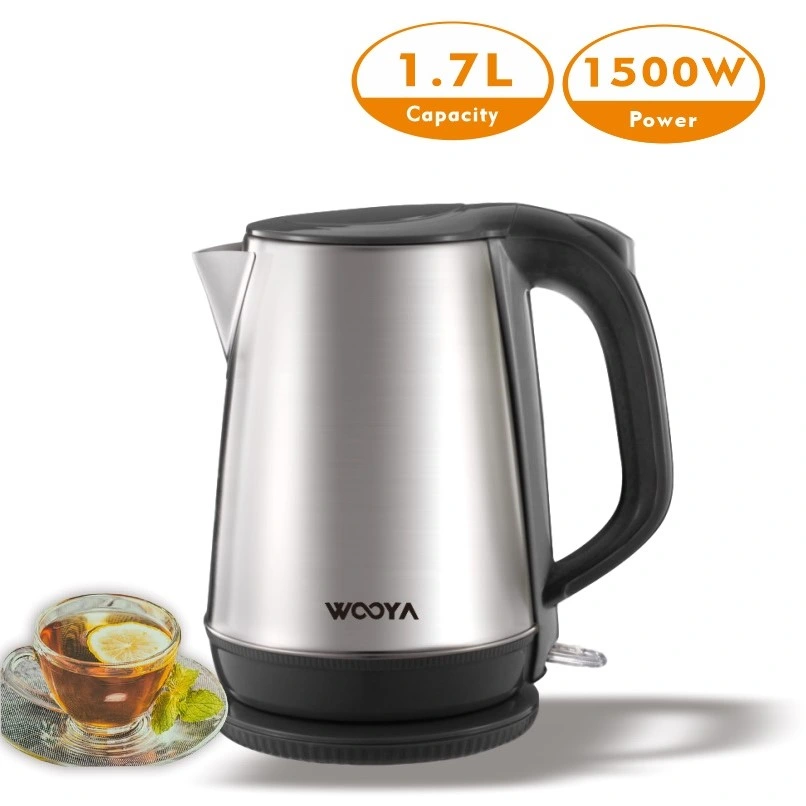 Single Wall 1.7L Electric Kettle 1500W Household Appliance with Auto Open Lid