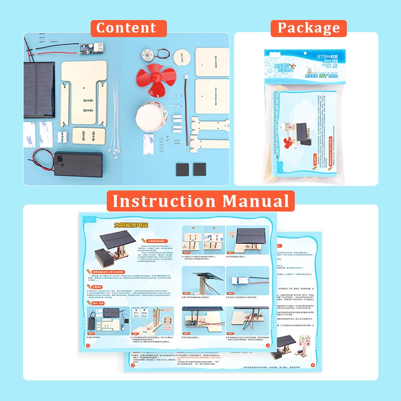 DIY Madeira Solar Power Station Physical Optics instrumentos de ensino brinquedos Para Crianças