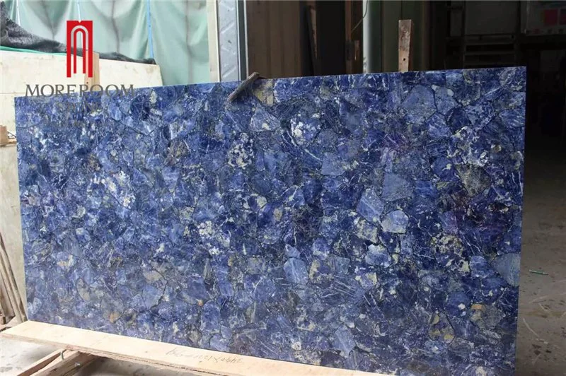 Gemstone Big Sodalite Azul Bahia Blue Granite Marble Slab