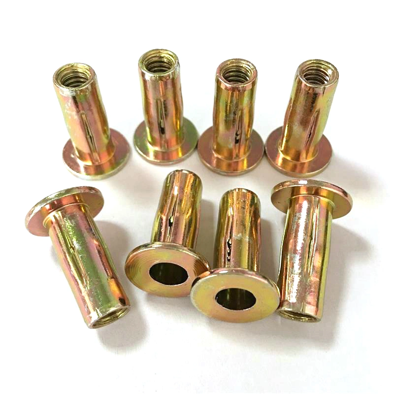 M6 M8 M10 Zinc Plated Nutsert Rivnut Large Flange Slotted Body Cross Bulb Split Rivet Nut