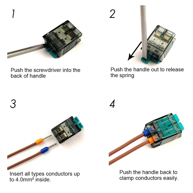 Utl 3p tipo palanca Wago inserción rápida en el conector de cable para la industria de la Iluminació