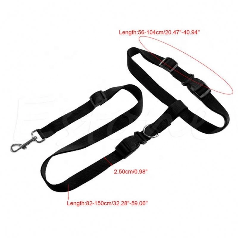 Adjustable Hands Free Leash Dog Pet Lead Waist Belt for Jogging Walking Running Black B0723cfqcq All Seasons Nylon, Nylon/Pet Toy