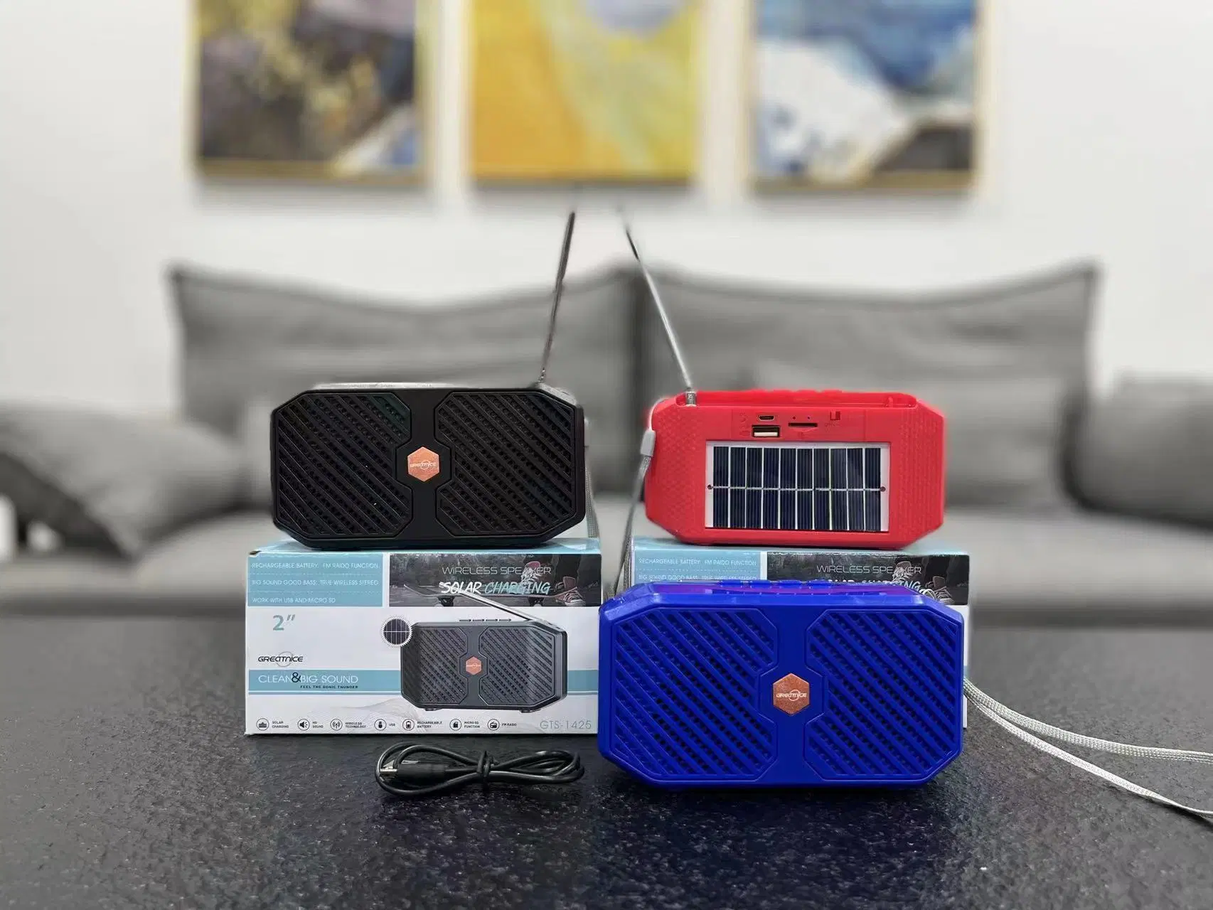 Nouveau design Mini Enceinte Portable sans fil avec fonction solaire.