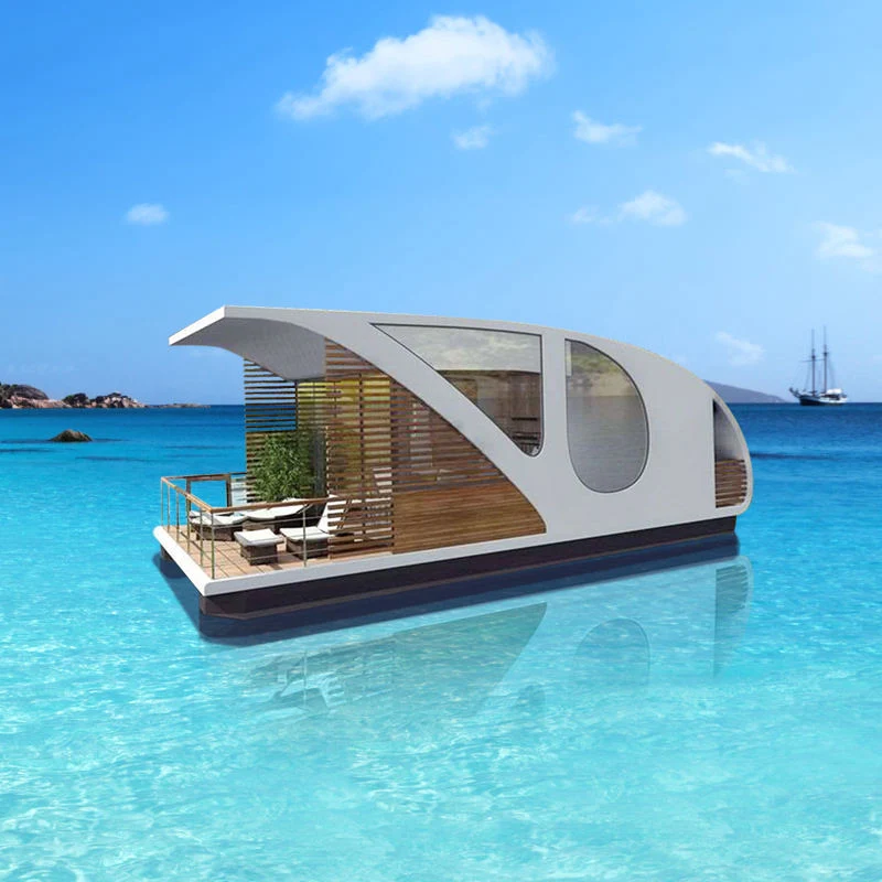 Prefab Container Hotel on Water Floating Hotel Houseboat Mobile Modular Home Tiny House