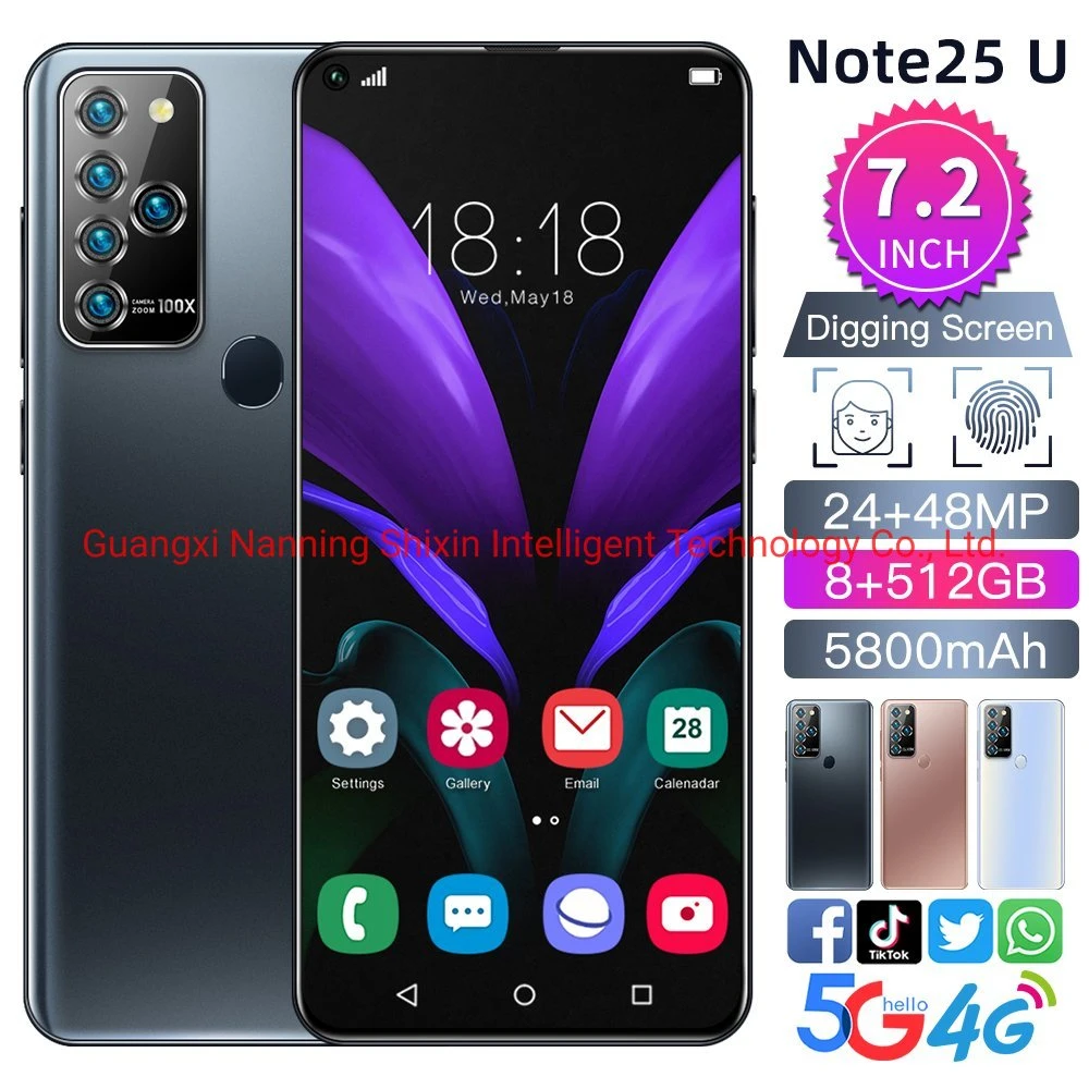 Remarque 25u 8g/512 GO+ écran AMOLED Smartphone Android 10.0 téléphone avec le visage de déverrouiller, de téléphones mobiles