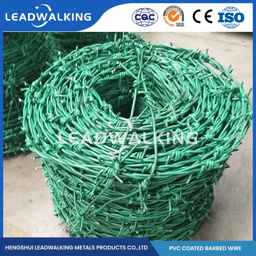 Leadwalking Auto Barbed Wire Manufacturers High-Quality Galvanized Metal Barbed Wire China 7 Strands Steel Wire Single-Strand Plastic Coating Barbed Wire