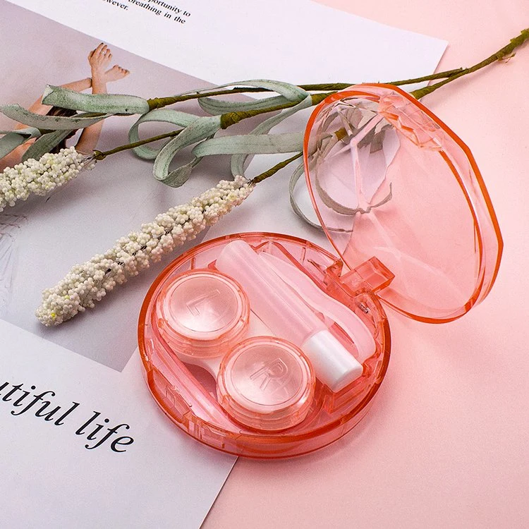 High quality/High cost performance  Transparent Round Contact Lens Box Fashion Contact Lenses Case with Tweezers