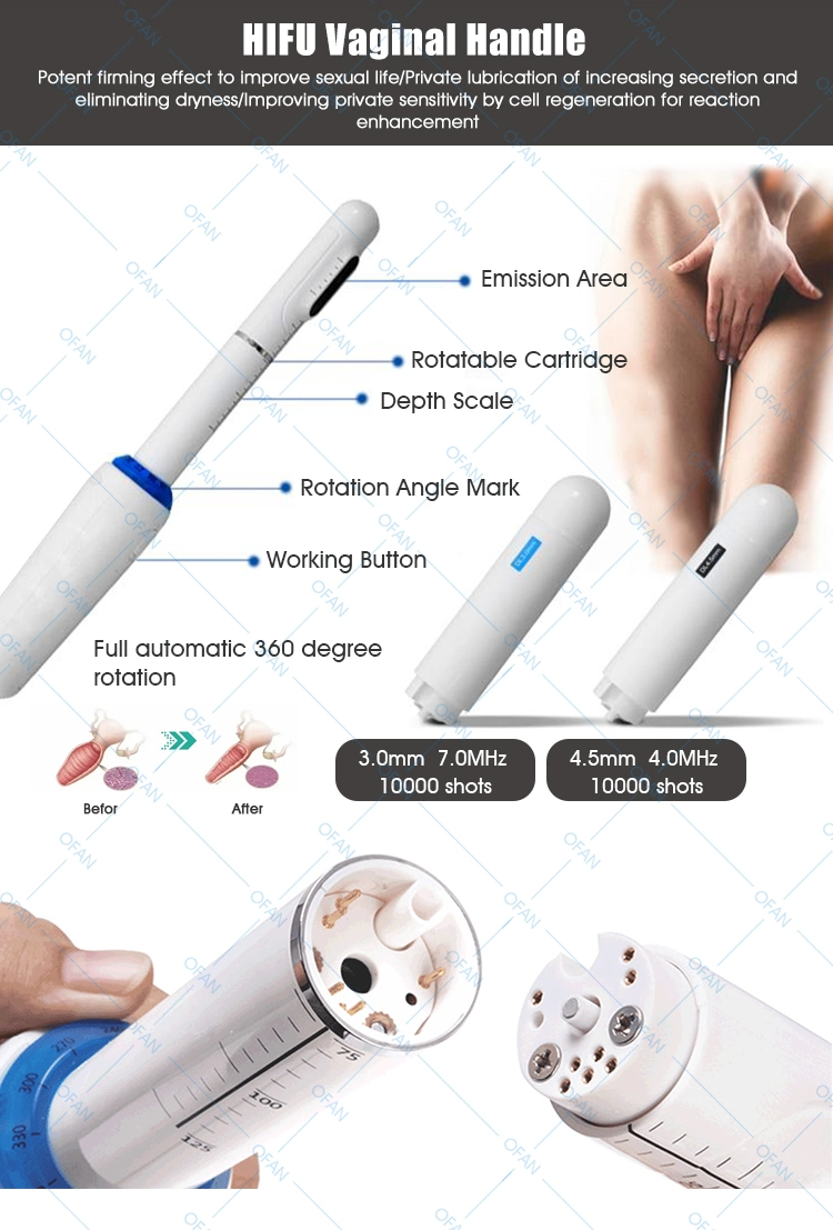 Ofan 3mm/4.5mm High Intensity Focused Ultrasound Vaginal Tighten Hifu Beauty Machine