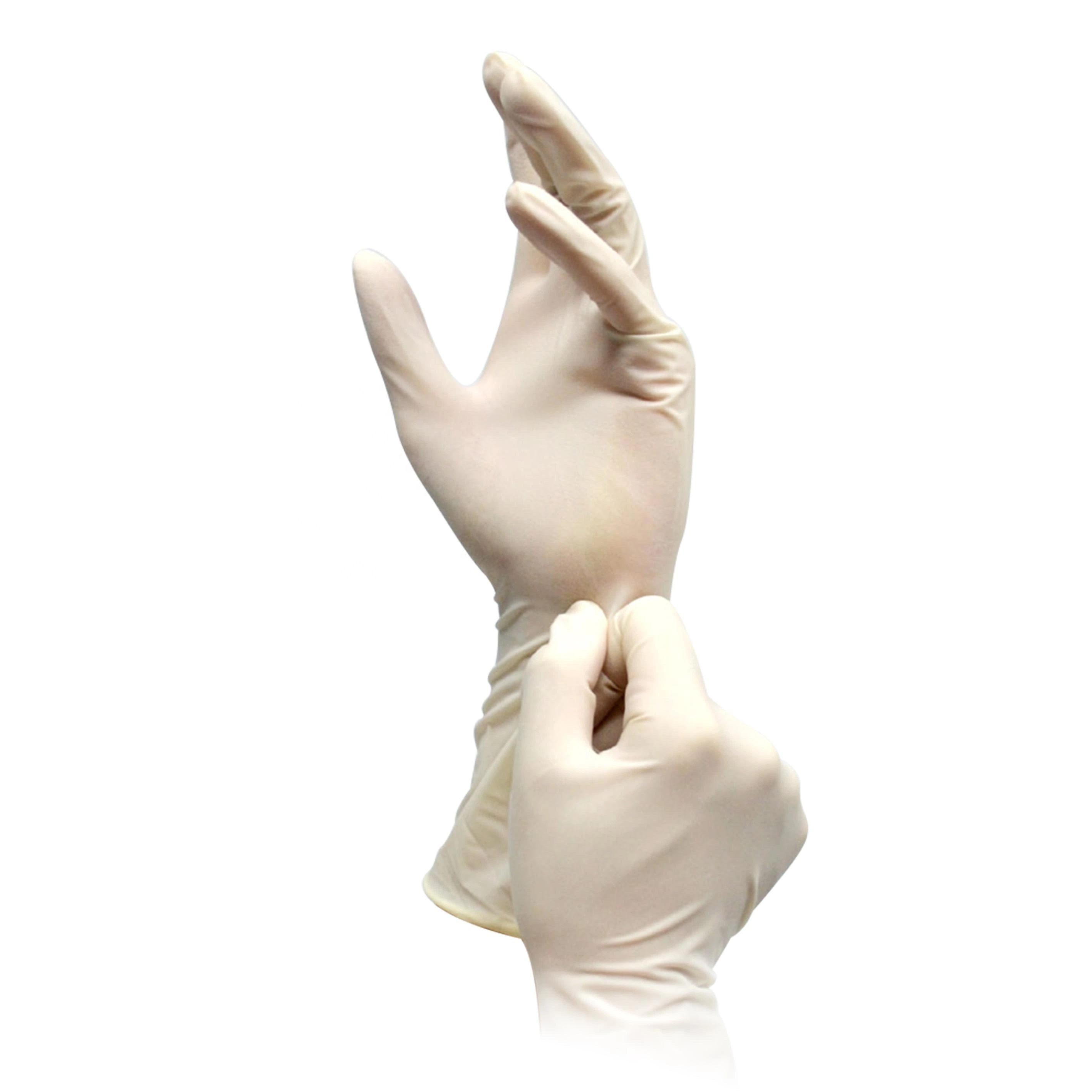 High Quality White Protective Disposable Latex Gloves Without Powder