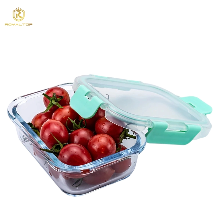 Excellent Borosilicate Glass Food Storage Containers Set Refrigerator Fresh-Keeping Box with Airtight Bamboo Lid