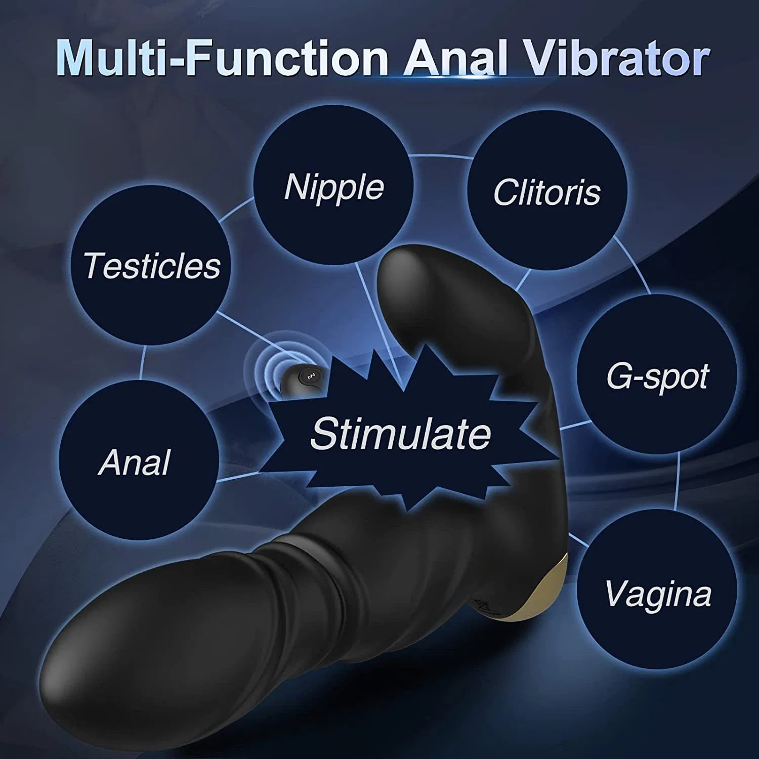 Multi-Function Remote Control Clitors Nipple G-Spot Stimulator Anal Vaginal Thrusting Vibrator Butt Plug Prostate Massager Adult Sex Toys