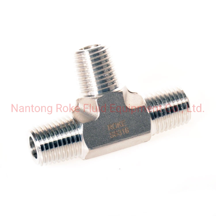 Male Thread Tees High Pressure 3 Way Thread Connector Pipe Fittings