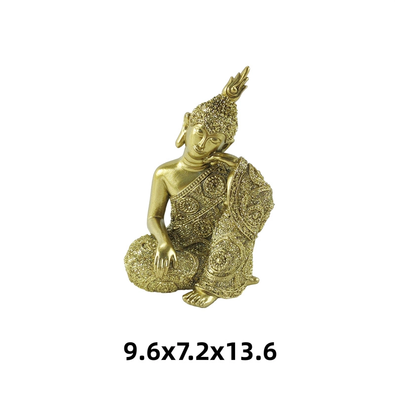 Seated Buddha Statue Carving Figurine Craft for Home Decoration Ornament