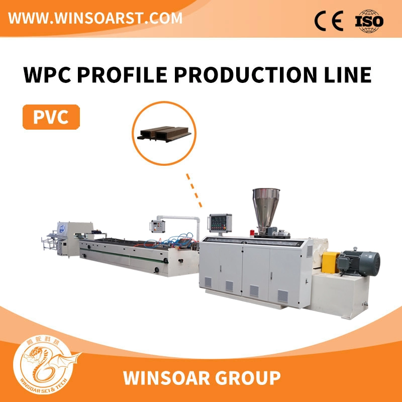 Holzkunststoff WPC PVC PE ABS PS Fensterprofil/Decke/Gitterplatte/ Platine/Wandverkleidung/Kabelkanal/Ecke/Kantenanfertigung/Blech/Türrahmen Extruder-Produktion Linie