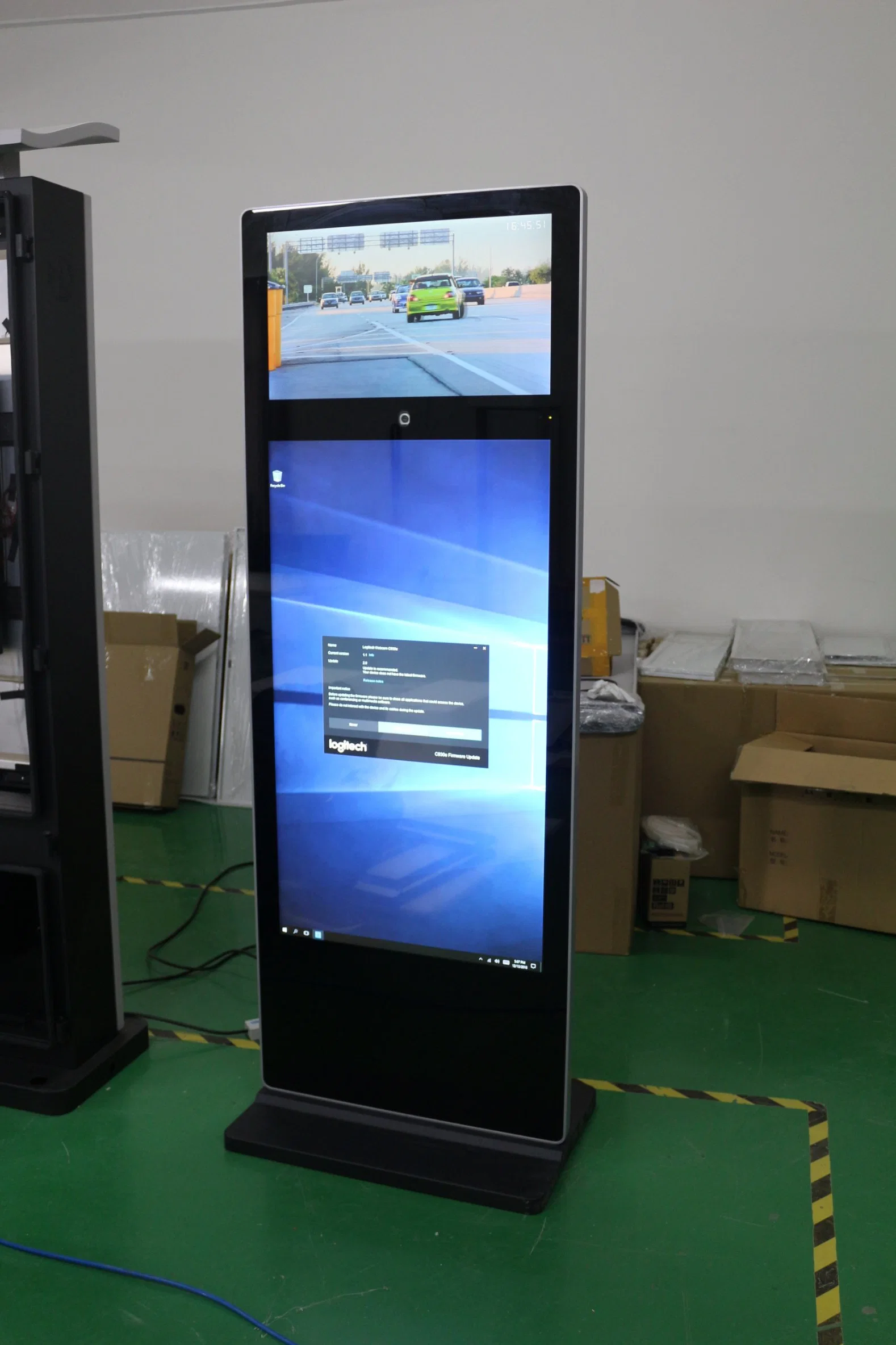 2019، 27 بوصة و49 بوصة، شاشة لمس مزدوجة، وضع الركن حر Kiosk Digital LCD Advertising Display Kiosk مع الكاميرا