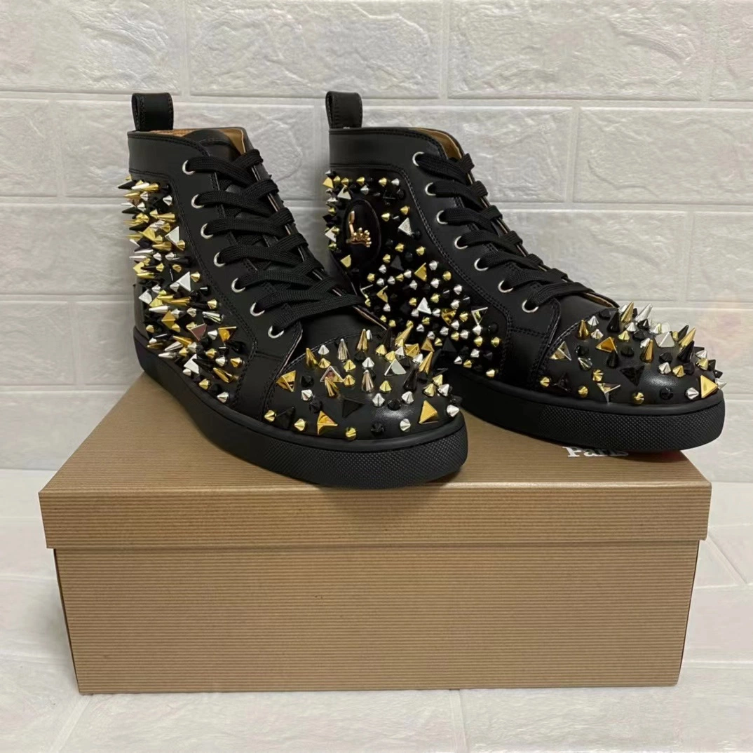 Luxury Red Sole Designer Shoes Black Flash High-Top Flat Shoes