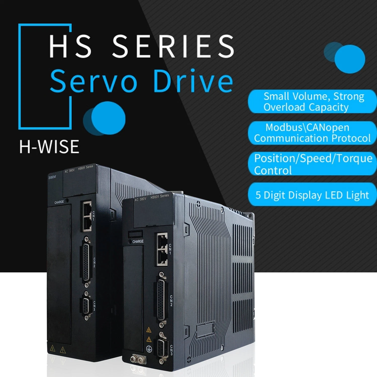 HS601 AC système servo avec Ha1 0.4KW 3000tr/min 1,27 n. Moteur de 5000M avec résolution de l'encodeur de PPR frein dynamique en option