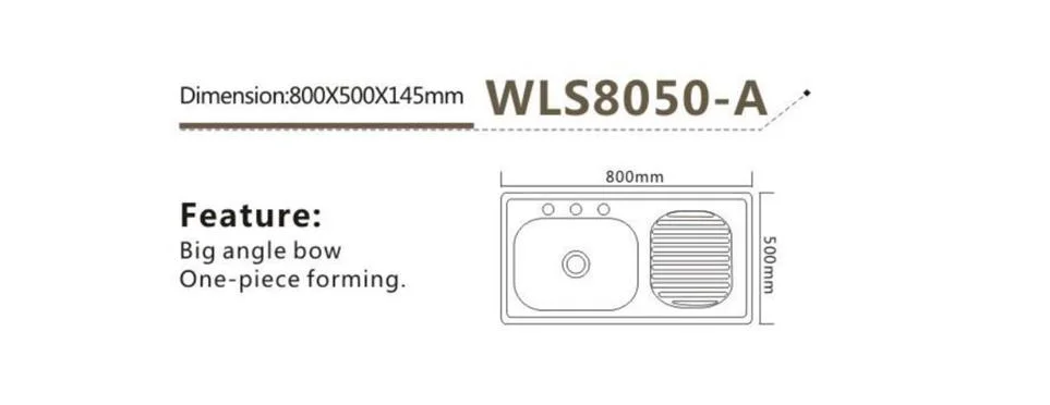 Walnut Factory Preis Einzelschale mit Drainboard Küchenspüle SUS304/201drainboard Edelstahl poliert mit Wasserhahn hohe Qualität OEM Fabrik Großhandel