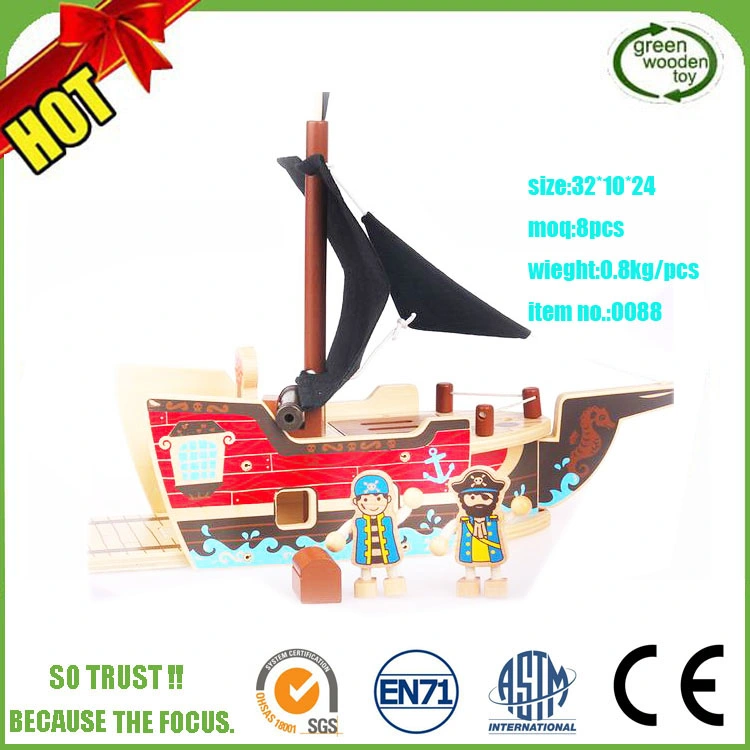 Barco de navio de Bebé educacionais de brinquedos de madeira