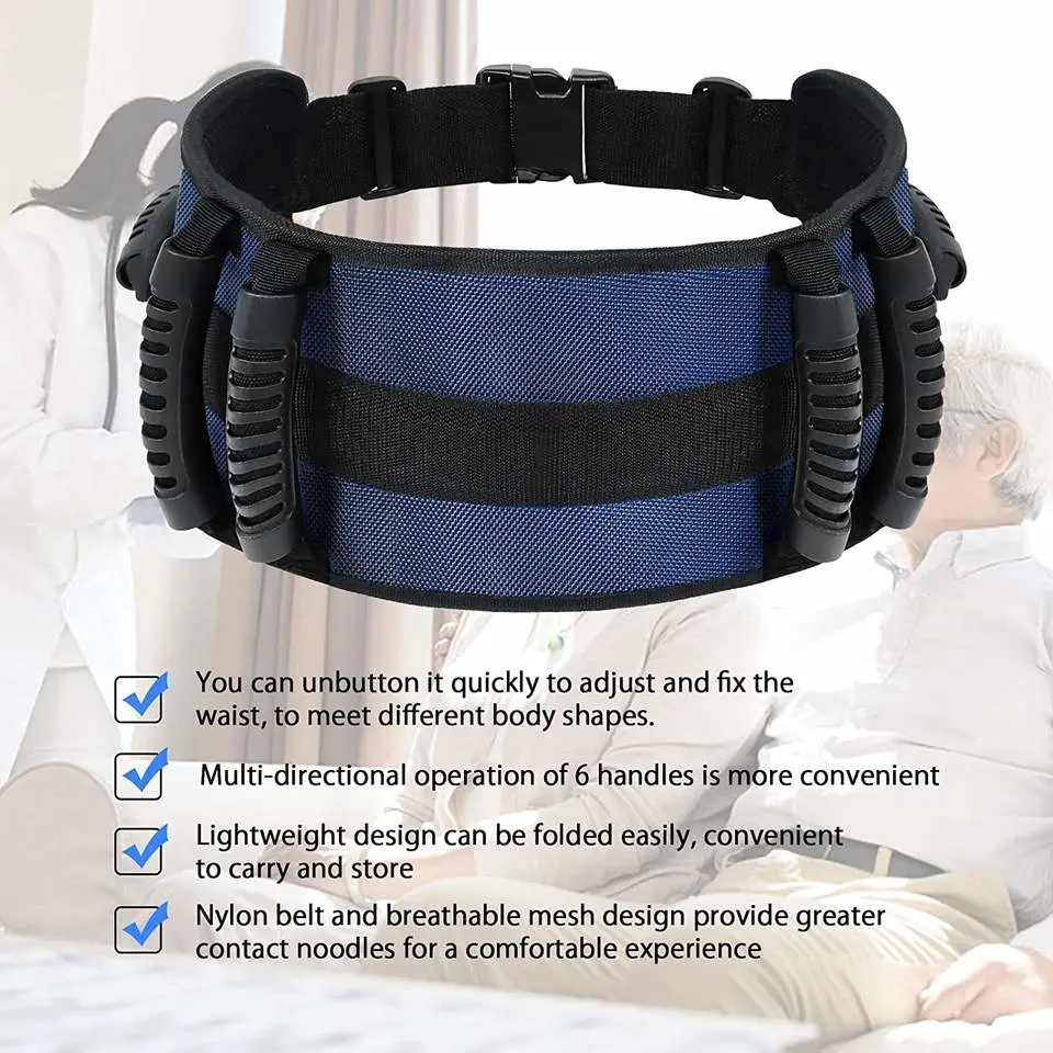 Running Belt with 6 Handle Belt Cares Strap Transfer Aid