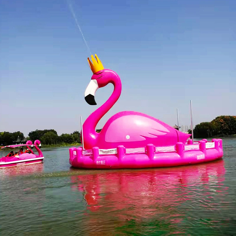 Muelle de Isla flotante de fibra de vidrio con forma de Flamingo gigante para el ocio Y entretenimiento