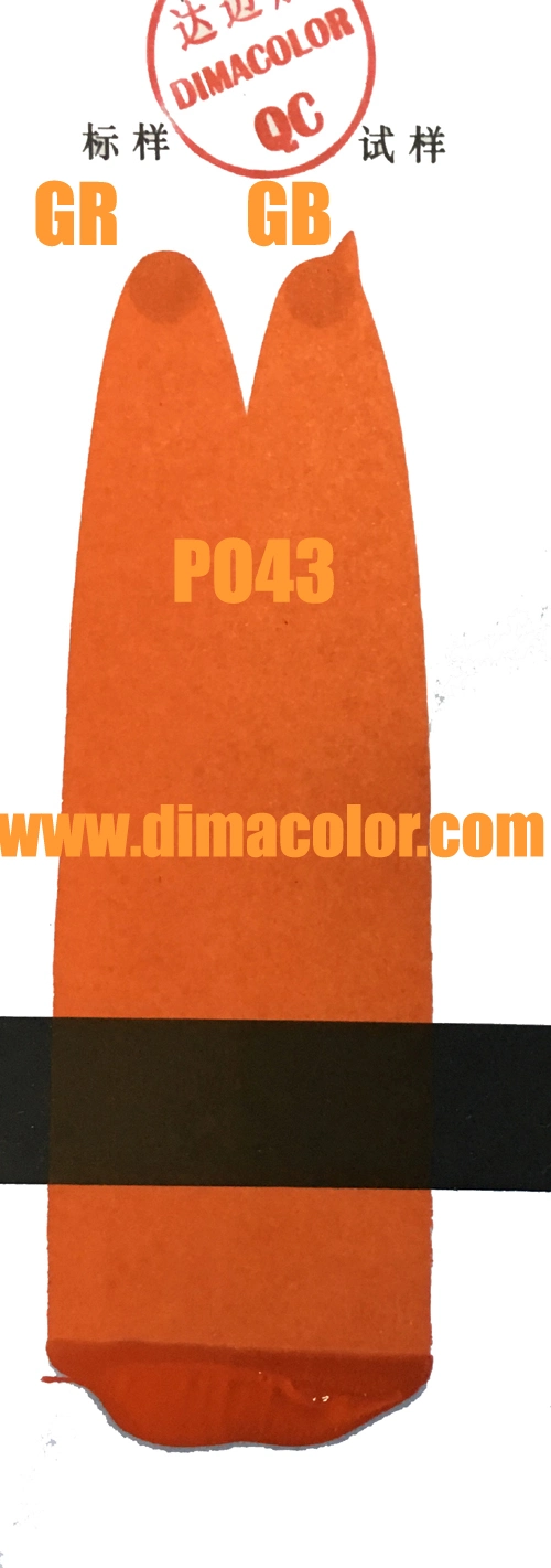 Pintura de tinta plástico pigmento Naranja Gr (PO43) opaco brillante