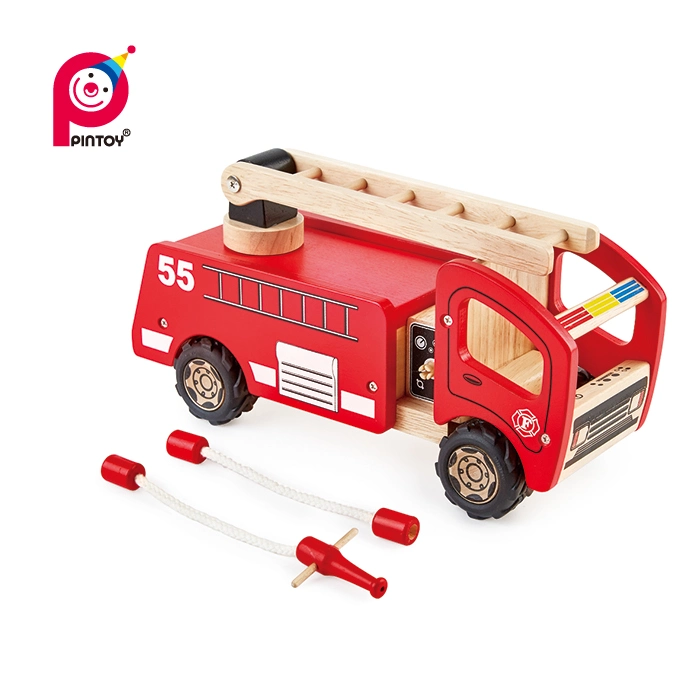 Pintoy Wooden Fire Engine Toy - Small Size