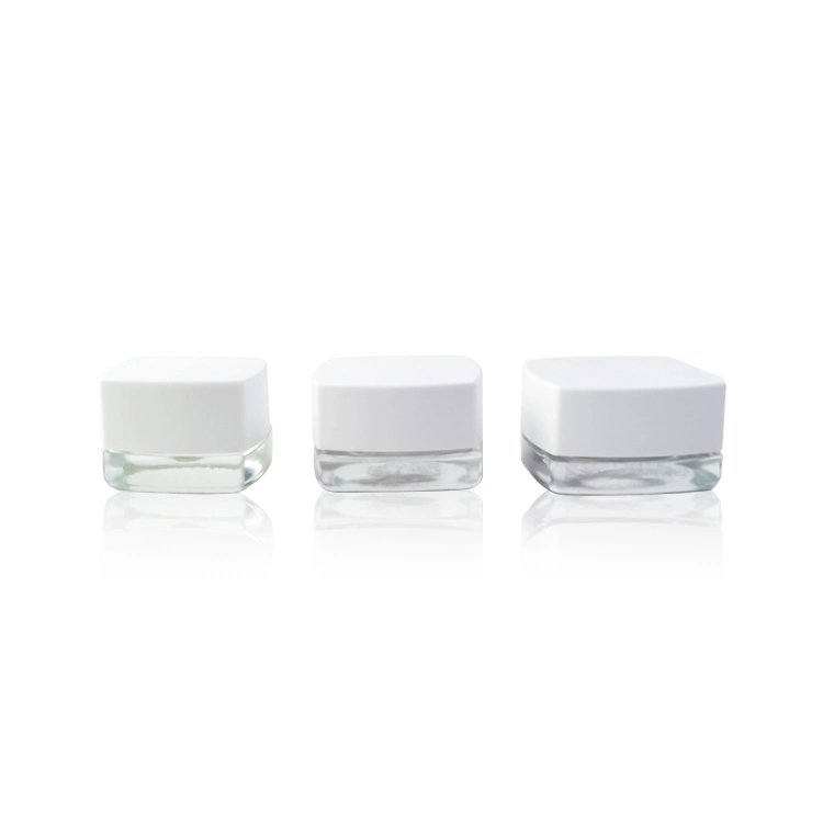 Wholesale/Supplier 5ml 7ml 9ml Frosted Glass Jars Square Borosilicate Glass Jar Sets with Child Proof Lids