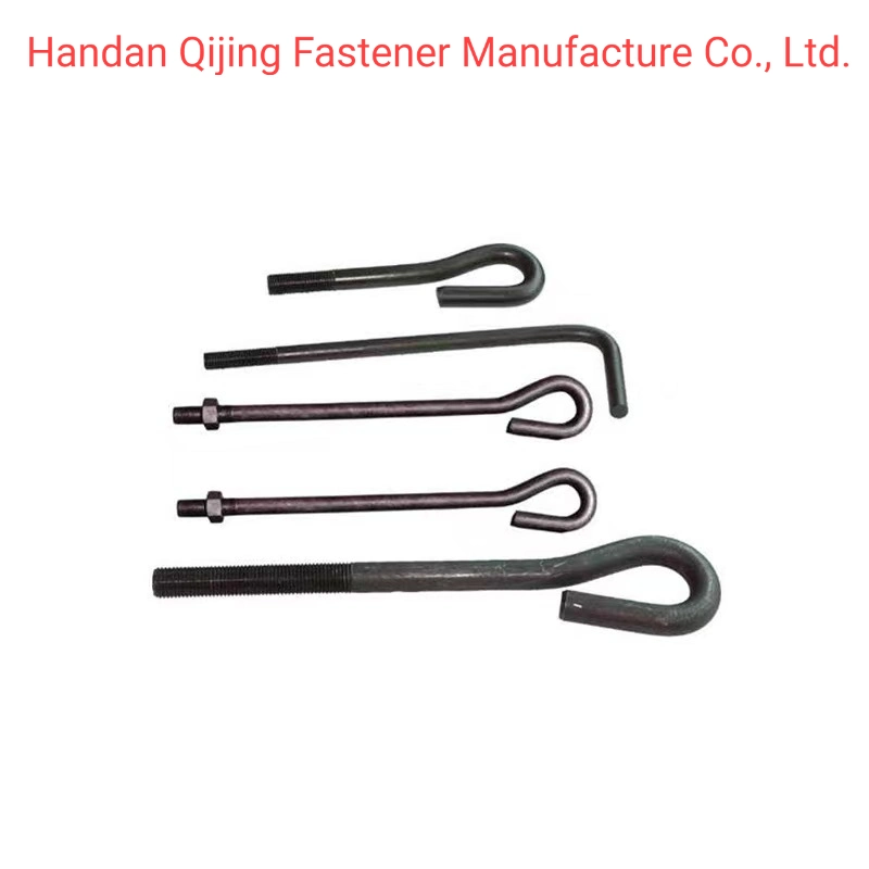 Professional Customization Plain / Black / Hot DIP Galvanized L J U Anchor Bolt Foundation Bolt Self Drilling Anchor Barrock Drill Rodstainless Steel Boltsel