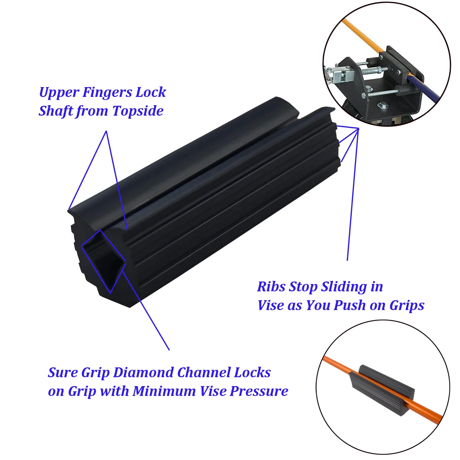 Golf Club Repair Re-Gripping Re-Shafting Refinishing & Replacement Rubber Vise Clamp Wyz21726