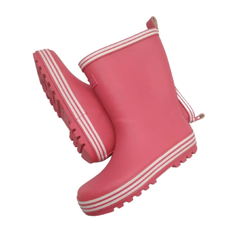 Además de resistente al agua Tamaño del jardín al aire libre en blanco liso de color rojo de las niñas niños Gumboots Casual niños botas de lluvia de goma