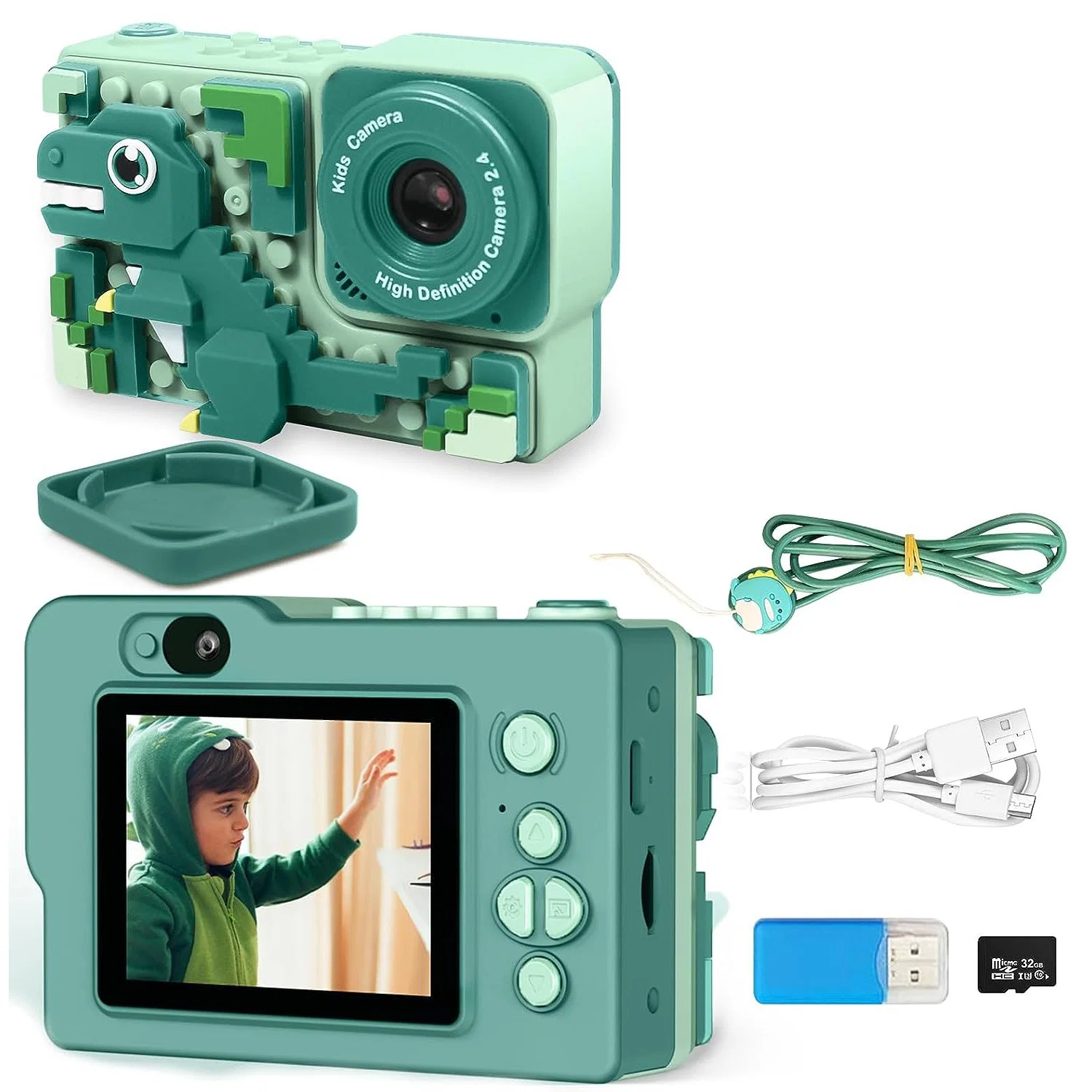 Mini Camera for Kids with Built-in Games Dual Lens Video Recorder with Puzzle Game Cute Children&prime; S Toy Gift Kids&prime; Digital Camera