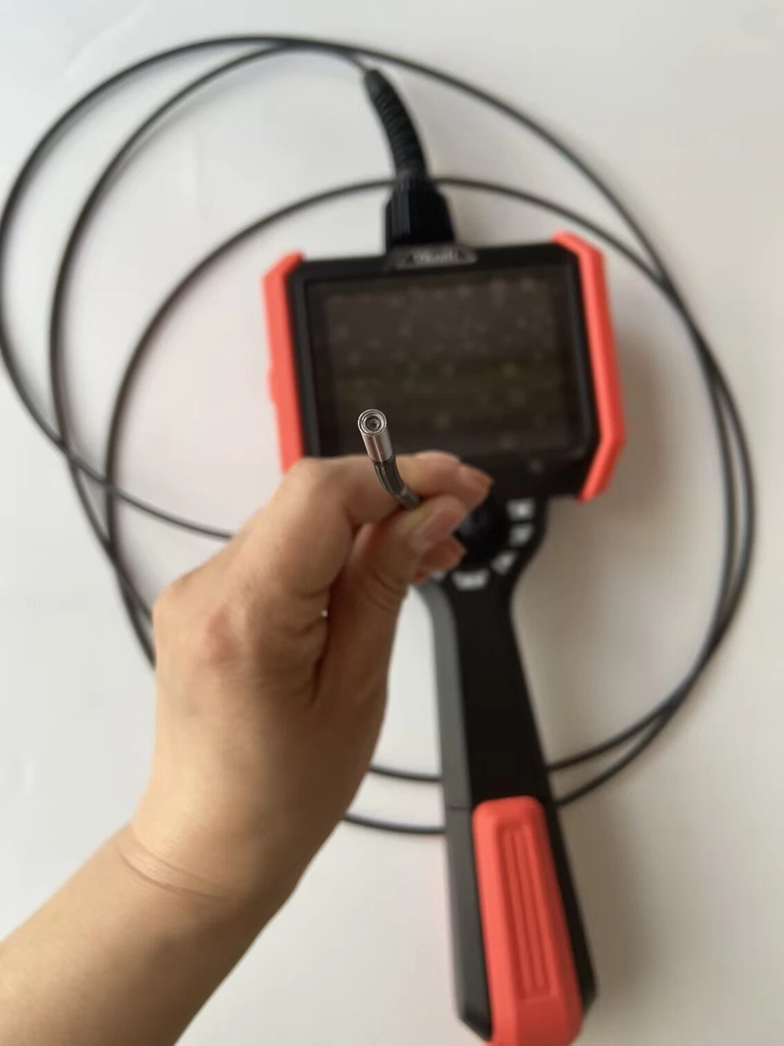 Cámara de inspección boroscopio Indsutrial flexible con 5 pulgadas de pantalla, la articulación de la palanca de mando de 360 grados, 3mts de cable de prueba, la lente de la sonda de 4 mm.