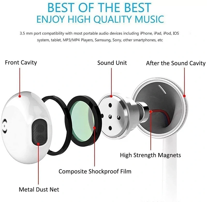 Earpods Lightning Connector Wired Earphone Microphone for iPhone Mobile Phone