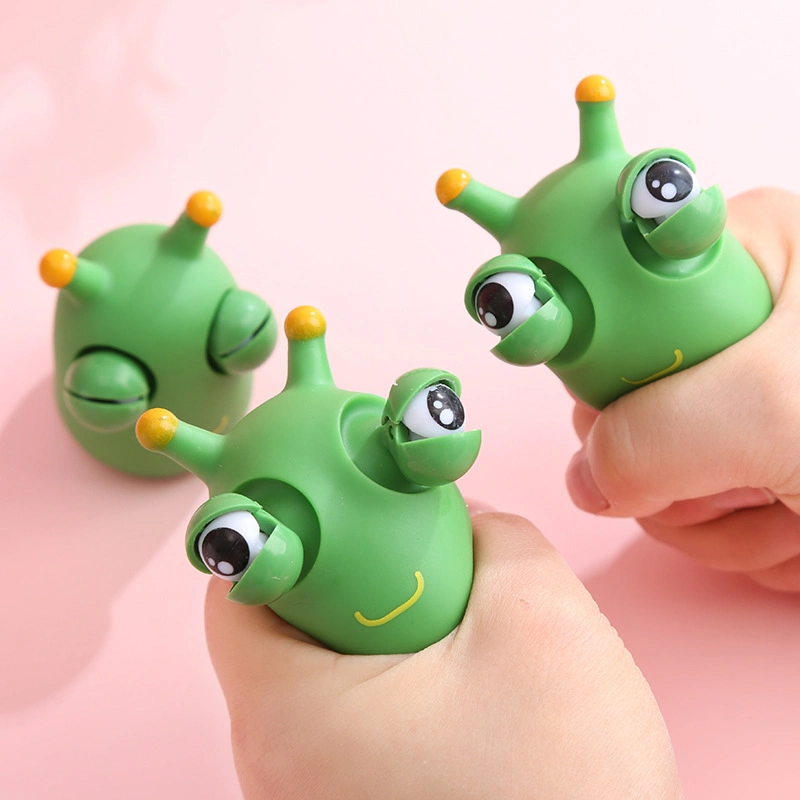 Creative Green Eye Caterpillar Squeeze Juguete de ojos de la palpa Niños adultos alivio del estrés Fidget Child Prank Funny Toy