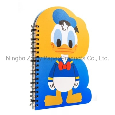 Die Cut Form Doppel Metall Spirale Customized Design Cartoon Notebook Für Werbegeschenk geformte Notizblock